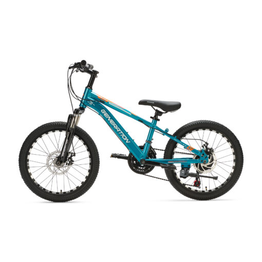Ontdek de Generation M-760 Mountainbike 20 inch - Lichtblauw voor kinderen van 6-8 jaar. Met stoer design, 21 versnellingen en schijfremmen voor optimale veiligheid en plezier!