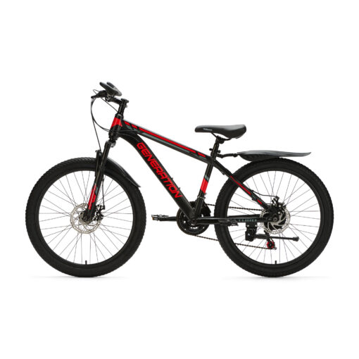 De Generation Baturo Mountainbike 24 inch - Rood spatborden is een stoere en veilige keuze voor kinderen van 7-10 jaar. Met duurzaamheid, comfort en veiligheid voorop, biedt deze fiets avontuur op elk terrein.