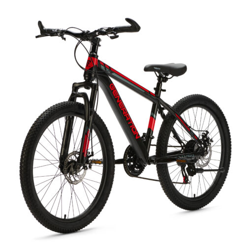De Generation Baturo Mountainbike 24 inch - Rood is een stoere en veilige keuze voor kinderen van 7-10 jaar. Met duurzaamheid, comfort en veiligheid voorop, biedt deze fiets avontuur op elk terrein.