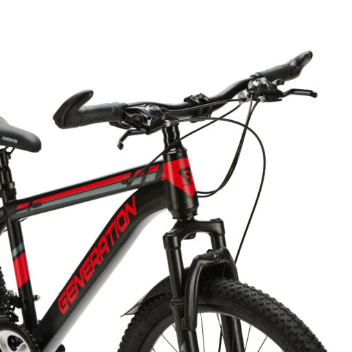 De Generation Baturo Mountainbike 24 inch - Rood is een stoere en veilige keuze voor kinderen van 7-10 jaar. Met duurzaamheid, comfort en veiligheid voorop, biedt deze fiets avontuur op elk terrein.