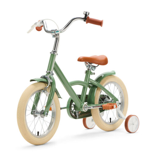 De Generation Classico 14 inch Olijfgroen - Kinderfiets, biedt stijl, veiligheid, en comfort voor kinderen van 3-5 jaar. Inclusief zijwieltjes en eenvoudige montage. Bestel vandaag nog!