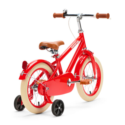De Generation Retro 14 inch Rood – Kinderfiets is perfect voor 3-5 jarigen, met stijlvol design, veilige remmen, en comfort. Inclusief zijwieltjes, ideaal voor een veilige en plezierige fietservaring.