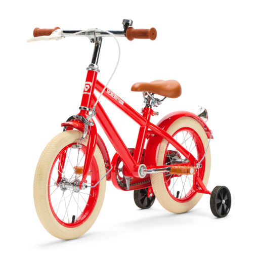 De Generation Retro 14 inch Rood – Kinderfiets is perfect voor 3-5 jarigen, met stijlvol design, veilige remmen, en comfort. Inclusief zijwieltjes, ideaal voor een veilige en plezierige fietservaring.