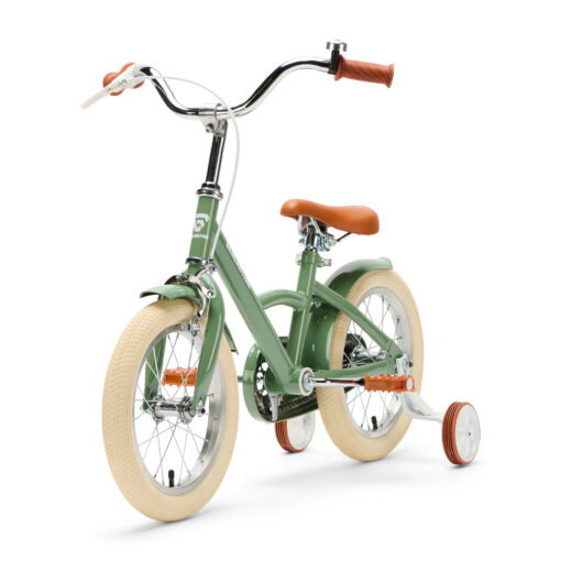 De Generation Classico 14 inch Olijfgroen - Kinderfiets, biedt stijl, veiligheid, en comfort voor kinderen van 3-5 jaar. Inclusief zijwieltjes en eenvoudige montage. Bestel vandaag nog!