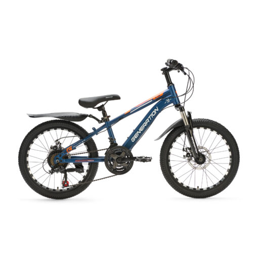 Ontdek de Generation M-760 Mountainbike 20 inch - Blauw met spatborden voor kinderen van 6-8 jaar. Met stoer design, 21 versnellingen en schijfremmen voor optimale veiligheid en plezier!