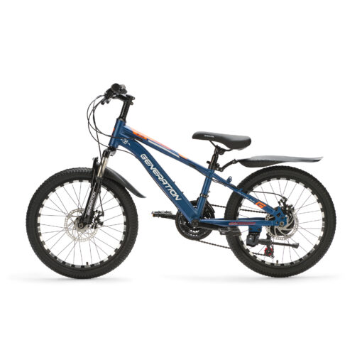 Ontdek de Generation M-760 Mountainbike 20 inch - Blauw met spatborden voor kinderen van 6-8 jaar. Met stoer design, 21 versnellingen en schijfremmen voor optimale veiligheid en plezier!
