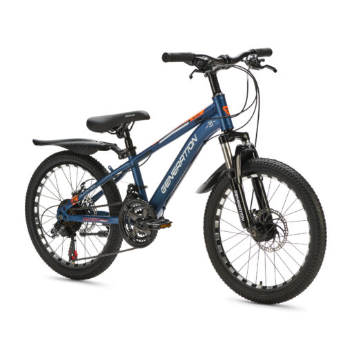 Ontdek de Generation M-760 Mountainbike 20 inch - Blauw met spatborden voor kinderen van 6-8 jaar. Met stoer design, 21 versnellingen en schijfremmen voor optimale veiligheid en plezier!