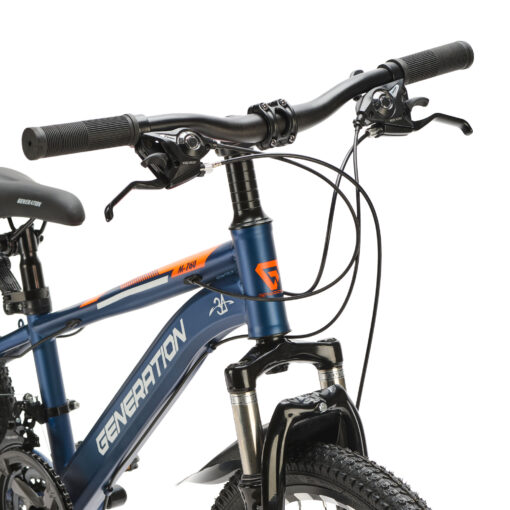 Ontdek de Generation M-760 Mountainbike 20 inch - Blauw met spatborden voor kinderen van 6-8 jaar. Met stoer design, 21 versnellingen en schijfremmen voor optimale veiligheid en plezier!