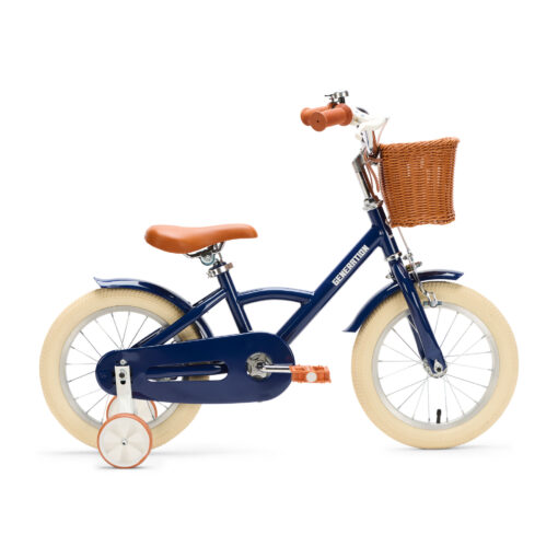 De Generation Classic 14 inch Blauw - Kinderfiets, biedt stijl, veiligheid, en comfort voor kinderen van 3-5 jaar. Inclusief zijwieltjes en eenvoudige montage. Bestel vandaag nog!