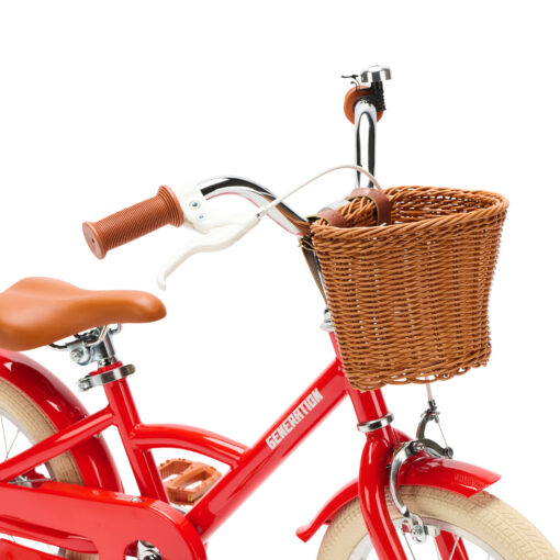 De Generation Classic 14 inch Rood - Kinderfiets, biedt stijl, veiligheid, en comfort voor kinderen van 3-5 jaar. Inclusief zijwieltjes en eenvoudige montage. Bestel vandaag nog!