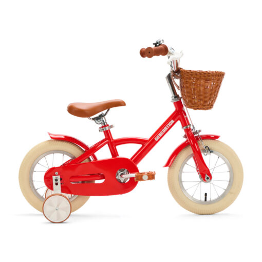 De Generation Classic 12 inch Rood - Kinderfiets, biedt stijl, veiligheid, en comfort voor kinderen van 2-4 jaar. Inclusief zijwieltjes en eenvoudige montage. Bestel vandaag nog!