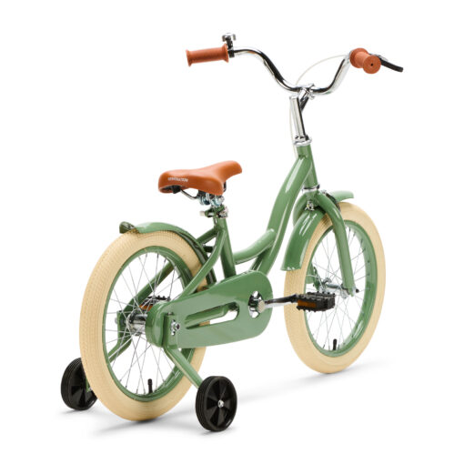 De Generation Blanco 16 Inch Olijfgroen is een stevige, stijlvolle kinderfiets voor kinderen van 4-6 jaar. Met een robuust stalen frame, verstelbaar zadel en stuur, en een stoer ontwerp.