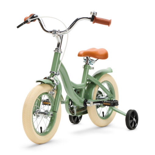 De Generation Blanco 12 Inch Olijfgroen is een stoere kinderfiets voor kinderen van 2-4 jaar. Met een stevig frame, verstelbaar zadel en stuur, en een robuust ontwerp.