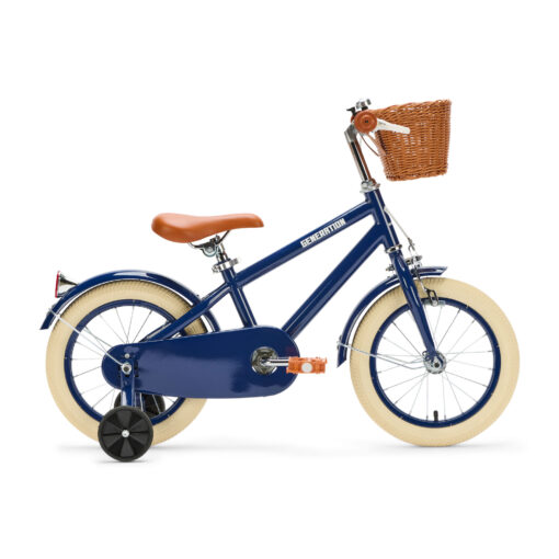 Generation Retro 14 inch Blauw – Kinderfiets met Mandje
