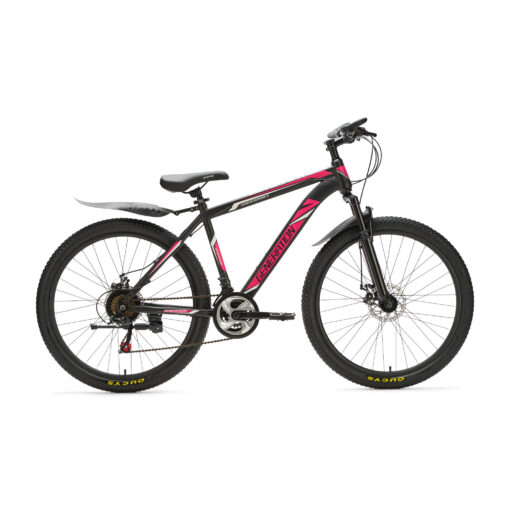 Stoere en stevige mountainbike van Generation Fietsen met 26 inch wielen, spatborden, 21 versnellingen en schijfremmen. Geschikt voor kinderen van 10 tot 14 jaar.