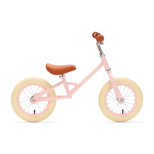 De Generation Loopfiets Roze is een lichtgewicht loopfiets voor kindjes van 2 tot 4 jaar. Met een verstelbaar zadel, stevig frame en stijlvolle afwerking (roze frame, witte wielen en bruin zadel en handvatten) is deze fiets ideaal voor de eerste stapjes richting écht fietsen.