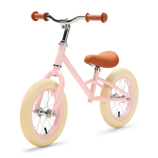 De Generation Loopfiets Roze is een lichtgewicht loopfiets voor kindjes van 2 tot 4 jaar. Met een verstelbaar zadel, stevig frame en stijlvolle afwerking (roze frame, witte wielen en bruin zadel en handvatten) is deze fiets ideaal voor de eerste stapjes richting écht fietsen.