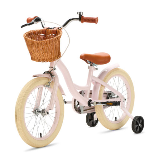 De Generation Blanco 16 Inch Lichtroze met Mandje is een charmante, stijlvolle kinderfiets voor kinderen van 4-6 jaar. Met een stevig stalen frame, verstelbaar zadel en stuur, mandje en zijwieltjes.