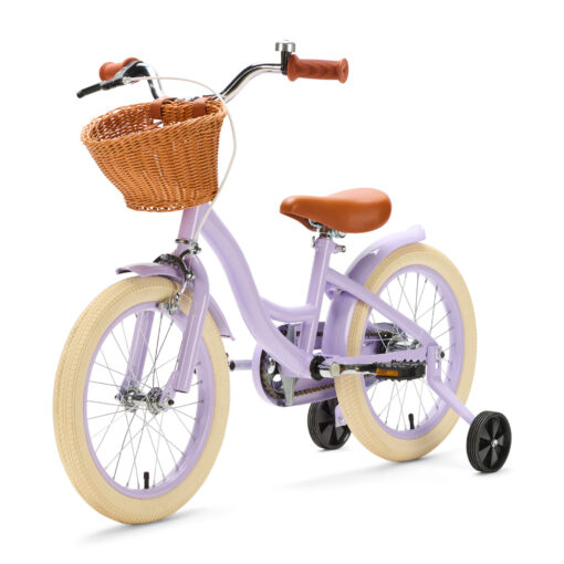 De Generation Blanco 16 Inch Lila met Mandje is een charmante, stijlvolle kinderfiets voor kinderen van 4-6 jaar. Met een stevig stalen frame, verstelbaar zadel en stuur, mandje en zijwieltjes.