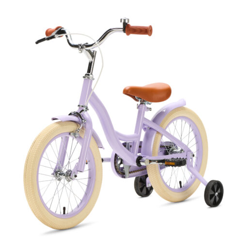 De Generation Blanco 16 Inch Lila is een charmante, stijlvolle kinderfiets voor kinderen van 4-6 jaar. Met een stevig stalen frame, verstelbaar zadel en stuur en zijwieltjes.