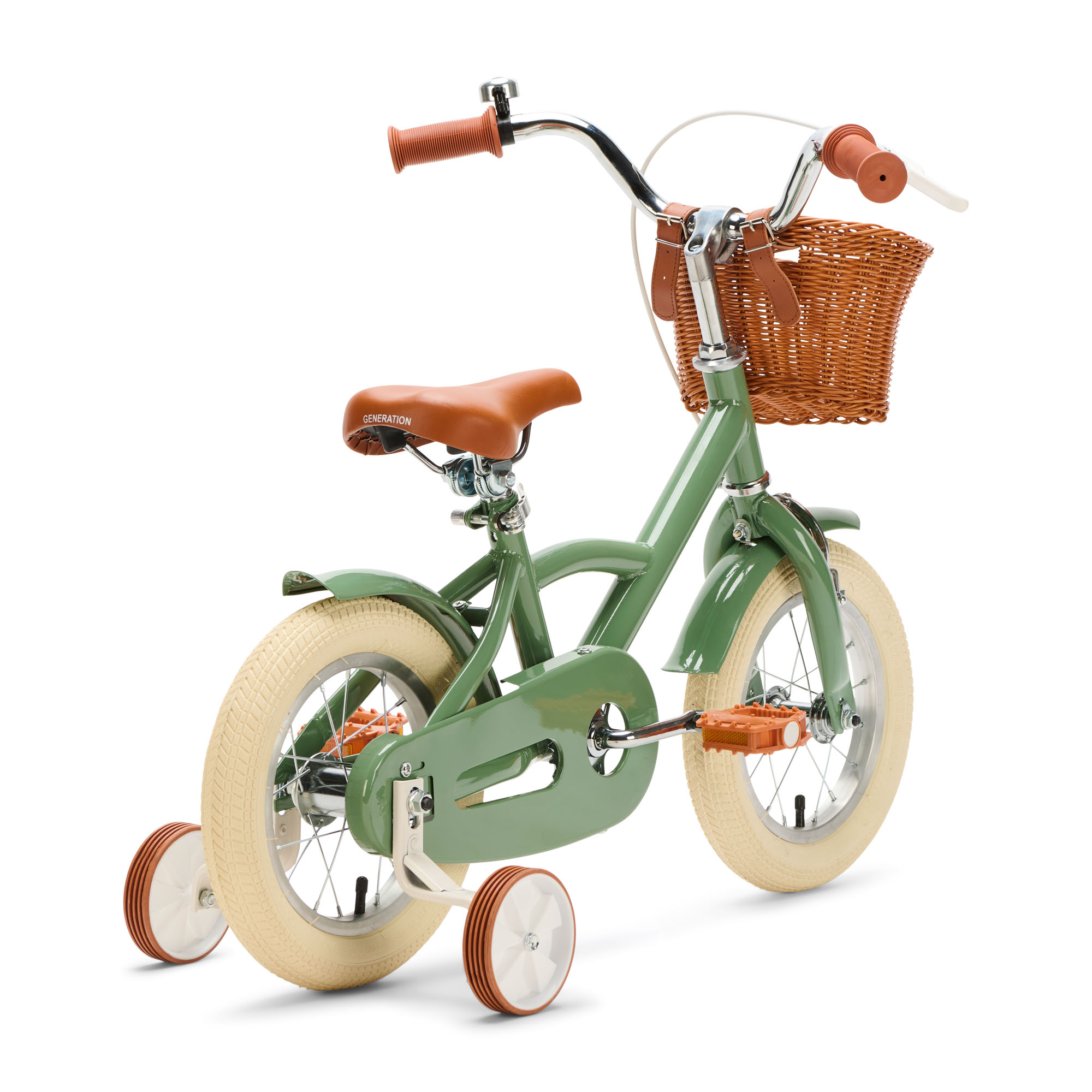 Generation Classic 12 inch Groen – Kinderfiets met Mandje De Generation Classic 12 inch Groen – Kinderfiets met Mandje is een stevige en stijlvolle eerste fiets voor kinderen van 2 tot 4 jaar. Met zijwieltjes en een bel combineert deze klassieke kinderfiets veiligheid en comfort met een vrolijke uitstraling.