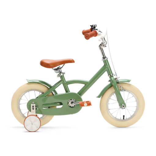 De Generation Classic 12 inch Groen – Kinderfiets is een stevige en stijlvolle eerste fiets voor kinderen van 2 tot 4 jaar. Met zijwieltjes en een bel combineert deze klassieke kinderfiets veiligheid en comfort met een vrolijke uitstraling.