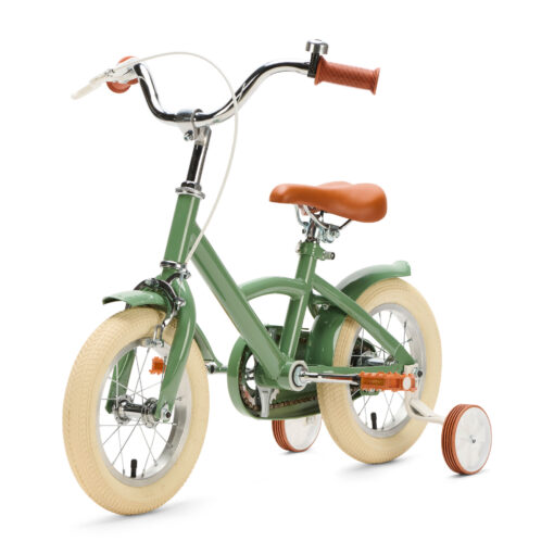 De Generation Classic 12 inch Groen – Kinderfiets is een stevige en stijlvolle eerste fiets voor kinderen van 2 tot 4 jaar. Met zijwieltjes en een bel combineert deze klassieke kinderfiets veiligheid en comfort met een vrolijke uitstraling.