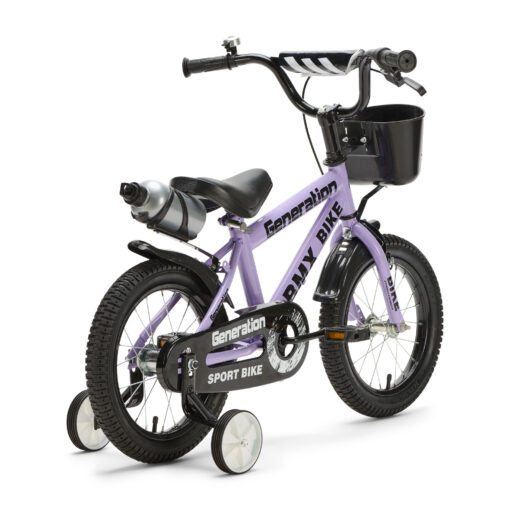 De Generation BMX 14 inch Lila – Kinderfiets is ideaal voor kinderen van 3 tot 5 jaar. Met een stevig frame, veilige remmen en coole accessoires biedt deze fiets zowel plezier als veiligheid.