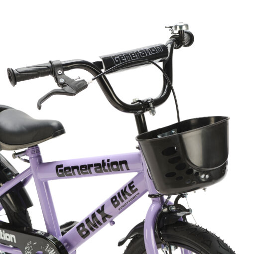 De Generation BMX 14 inch Lila – Kinderfiets is ideaal voor kinderen van 3 tot 5 jaar. Met een stevig frame, veilige remmen en coole accessoires biedt deze fiets zowel plezier als veiligheid.