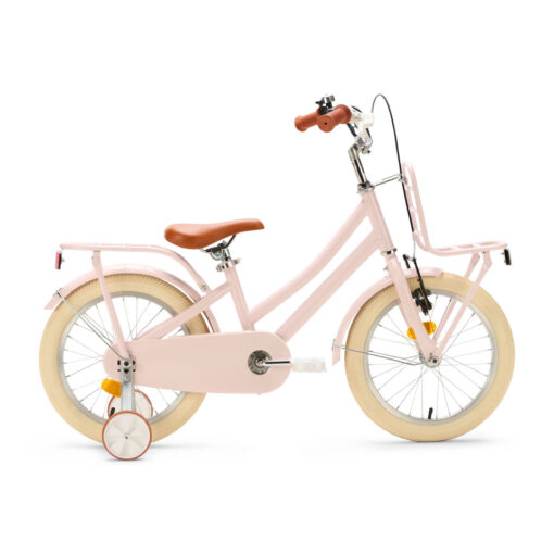 De Generation Urban Junior 16 inch Roze – Kinderfiets is een stijlvolle en veilige fiets voor kinderen van 4 tot 6 jaar. Met zijwieltjes, dubbele remmen en een handige voordrager is deze kinderfiets ideaal om de eerste fietskilometers mee te maken.