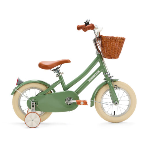 Coole groene kinderfiets 12 inch: stijlvol, veilig, comfortabel, inclusief zijwieltjes! Een perfecte mix van stijl, veiligheid en comfort voor kinderen van 2 - 4 jaar. Laat je kleintje genieten van avontuurlijke ritten!