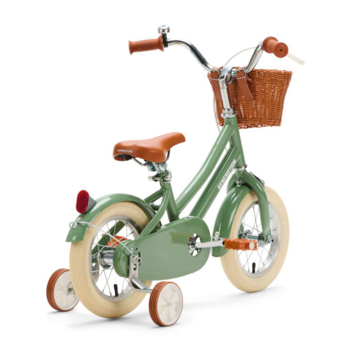 Coole groene kinderfiets 12 inch: stijlvol, veilig, comfortabel, inclusief zijwieltjes! Een perfecte mix van stijl, veiligheid en comfort voor kinderen van 2 - 4 jaar. Laat je kleintje genieten van avontuurlijke ritten!