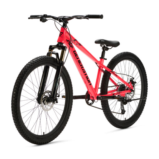 De Generation X8 Mountainbike 26 inch - Roze is een stoere en veilige fiets voor kinderen van 10 tot 14 jaar. Met 8 versnellingen, schijfremmen voor en achter en verstelbaar zadel is deze mountainbike ideaal voor straat- en recreatieve off-road ritten.