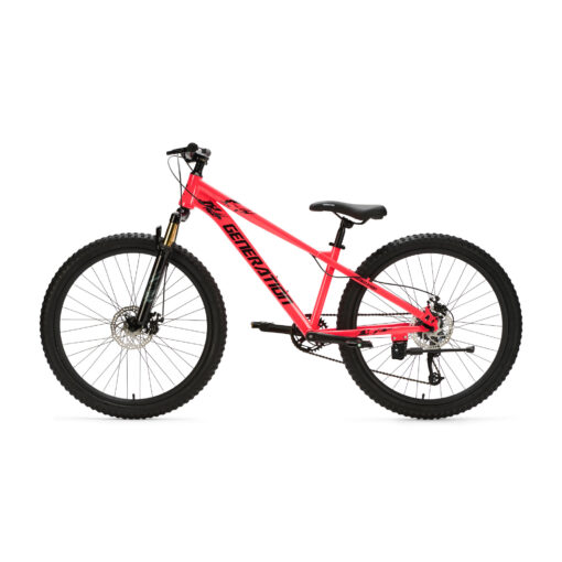 De Generation X8 Mountainbike 26 inch - Roze is een stoere en veilige fiets voor kinderen van 10 tot 14 jaar. Met 8 versnellingen, schijfremmen voor en achter en verstelbaar zadel is deze mountainbike ideaal voor straat- en recreatieve off-road ritten.