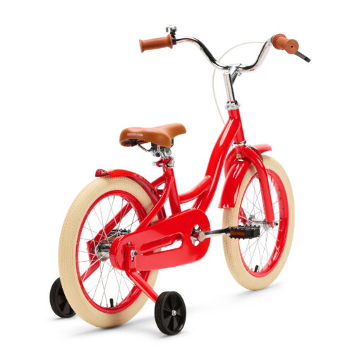 De Generation Blanco 16 inch Rood zonder mandje is een veilige en vrolijke kinderfiets voor kinderen van ongeveer 4 tot 6 jaar. Met een stevig frame, terugtraprem en verstelbaar zadel en stuur is deze fiets ideaal voor dagelijks fietsplezier en groeit hij mee met je kind.
