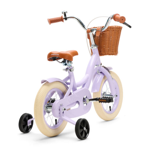 De Generation Blanco 12 Inch Lila met Mandje is een charmante kinderfiets voor kinderen van 2-4 jaar. Met een stevig frame, verstelbaar zadel en stuur.