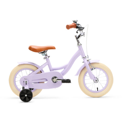 De Generation Blanco 12 Inch Lila is een charmante kinderfiets voor kinderen van 2-4 jaar. Met een stevig frame, verstelbaar zadel en stuur, en een vrolijk ontwerp.