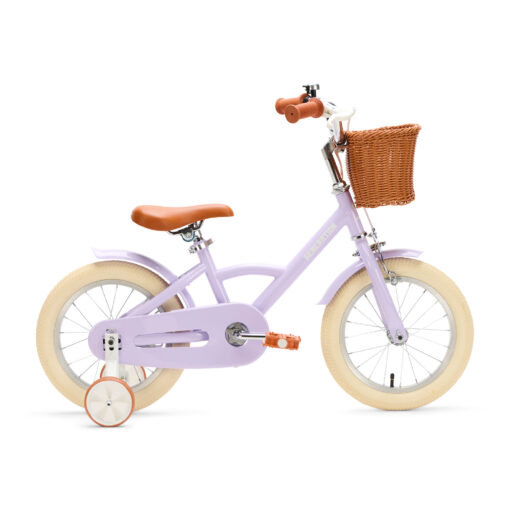 De Generation Classic 14 inch Lila – Kinderfiets, biedt stijl, veiligheid, en comfort voor kinderen van 3-5 jaar. Inclusief zijwieltjes en eenvoudige montage. Bestel vandaag nog!